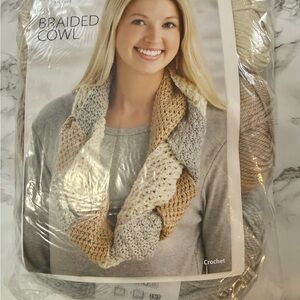 Braided Cowl Scarf Crochet Pattern Kit Yarn Wool Annies Kit Clubs New